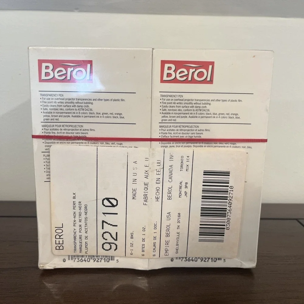 6 Boxes Vintage Berol Transparency Pens Black Non-Permanent 12 Count Each‎ NOS